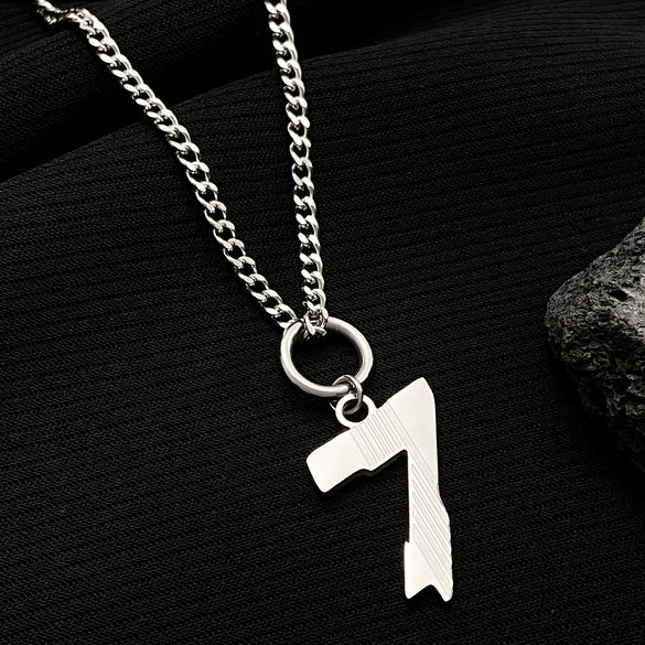 Necklace Titanium Steel Stainless Steel Electroplating Letters Numbers Text Hip Hop Trendy Unisex