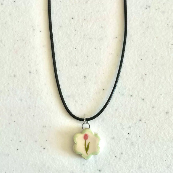 Necklace Titanium Steel Stainless Steel Floral Apple Cherry Rainbow Pattern Electroplating Minimalist