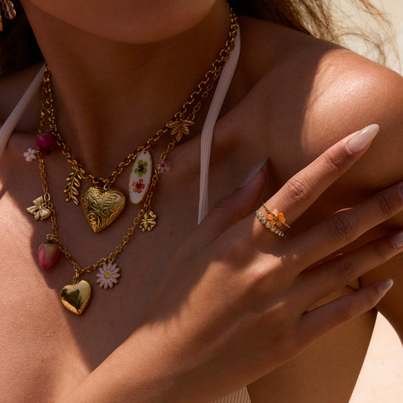 Necklace Titanium Steel Stainless Steel Flower Pendant Jewelry Electroplated Original Design