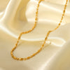 Necklace Titanium Steel Stainless Steel Geometric Electroplated Oval Bead Clavicle Chain For Women