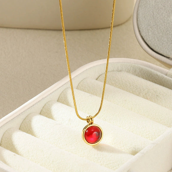 Necklace Titanium Steel Stainless Steel Geometric Snake Bone Chain Electroplating Women's Retro Light Luxury