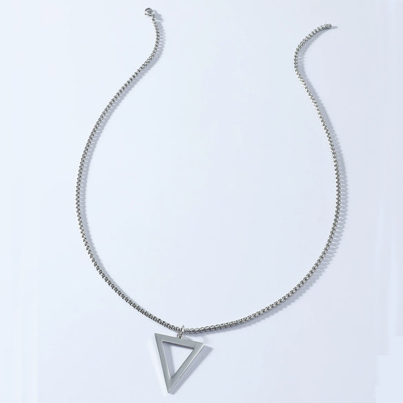 Necklace Titanium Steel Stainless Steel Geometric Triangle Pendant Electroplated Jewelry For Men