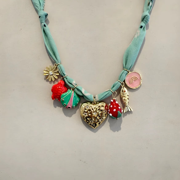 Necklace Titanium Steel Stainless Steel Heart Shell Chili Small Fish Pendant Dopamine Style Electroplating