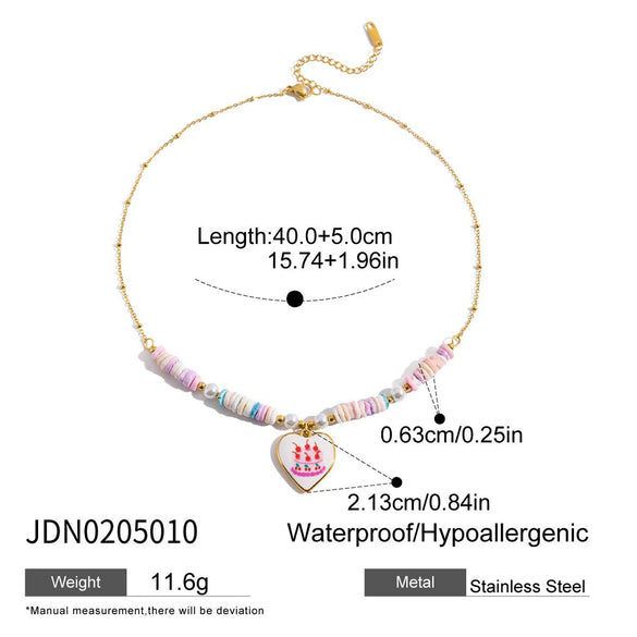 Necklace Titanium Steel Stainless Steel Imitation Pearl Electroplating