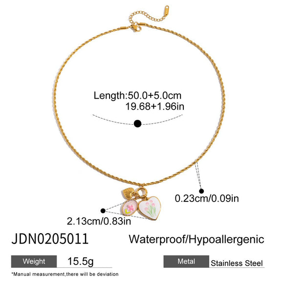Necklace Titanium Steel Stainless Steel Imitation Pearl Electroplating