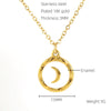 Necklace 316L Stainless Steel 316L Stainless Steel Moon Pendant Dripping Oil Design Couple Style