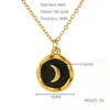 Necklace 316L Stainless Steel 316L Stainless Steel Moon Pendant Dripping Oil Design Couple Style