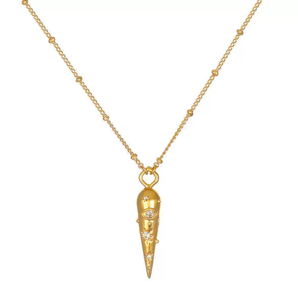 Necklace Titanium Steel Stainless Steel Palm Eyes Devil's Eye Goldplated Electroplating Color Preservation