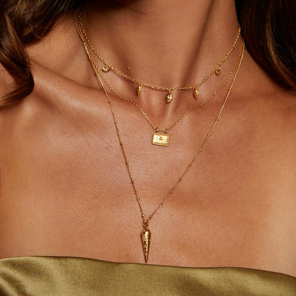 Necklace Titanium Steel Stainless Steel Palm Eyes Devil's Eye Goldplated Electroplating Color Preservation