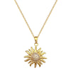 Necklace Titanium Steel Sunflower Geometric Copper Stainless Steel