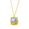 Necklace Titanium Steel Three Dimensional Rose Oil Painting Pattern Electroplated For Women