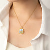 Necklace Titanium Steel Three Dimensional Rose Oil Painting Pattern Electroplated For Women