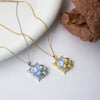 Necklace Titanium Steel Three Dimensional Rose Oil Painting Pattern Electroplated For Women