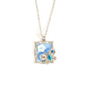 Necklace Titanium Steel Three Dimensional Rose Oil Painting Pattern Electroplated For Women