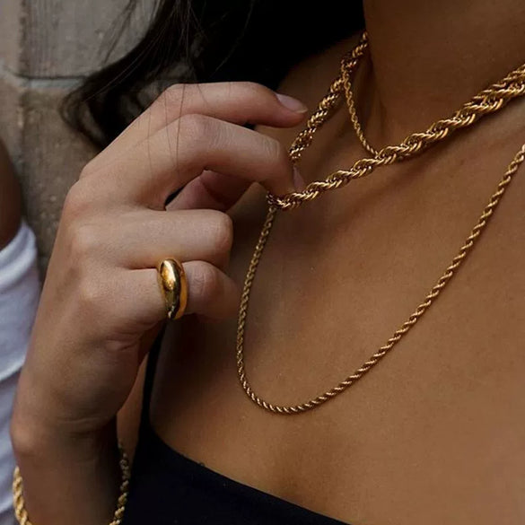 Necklace Titanium Steel Twist Chain Ushaped Allmatch