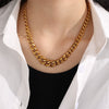 Necklace 316L Stainless Steel Twisted Miami Cuban Chain Electroplated Hip Hop Style