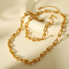 Necklace Titanium Steel U Shaped Horseshoe Buckle Artificial Crystal Geometric Electroplated