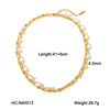 Necklace Titanium Steel U Shaped Horseshoe Buckle Artificial Crystal Geometric Electroplated