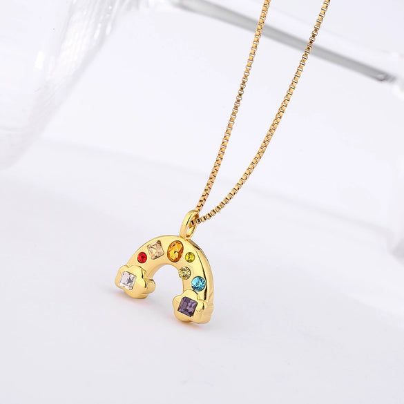 Necklace Titanium Steel Ushaped Kaleidoscope Star Pattern Electroplated For Unisex