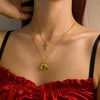 Necklace Titanium Steel Ushaped Kaleidoscope Star Pattern Electroplated For Unisex