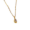 Necklace Titanium Steel Water Drop Phoenix Geometric Diamond Zircon Cartoon Light Luxury Design