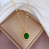 Necklace Titanium Steel Water Drops Geometric Diamond Design Unisex Light Luxury