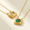 Necklace Titanium Steel Zircon Geometric Style