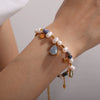 Necklace 316L Stainless Steel Zircon Natural Pearl Drop Shape Electroplating French Retro Minimalist Women's O Word Chain