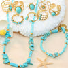 Necklace Turquoise Titanium Steel Electroplated 18K Gold Women's Jewelry