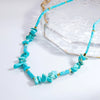 Necklace Turquoise Titanium Steel Electroplated 18K Gold Women's Jewelry