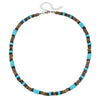 Necklace Turquoise Wood Chips Pine Stones Geometric Handmade