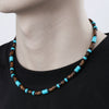 Necklace Turquoise Wood Chips Pine Stones Geometric Handmade