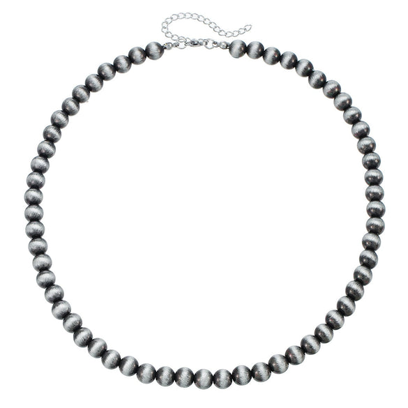 Necklace Western Denim Style Imitation Pearl Beaded Ccb Stainless Steel Geometric Handmade