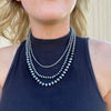Necklace Western Denim Style Imitation Pearl Beaded Ccb Stainless Steel Geometric Handmade
