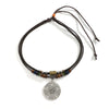 Necklace Women's Beaded Wooden Alloy Leaves Pattern Electroplating Vintage Style