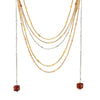 Necklace Women's Light Luxury Regular Chain With Natural Stone Pendant Titanium Steel Geometric Electroplating Design