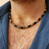 Necklace Wood Chip Coconut Shell Bohemian Geometric Handmade Stainless Steel