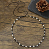 Necklace Wood Chip Coconut Shell Bohemian Geometric Handmade Stainless Steel