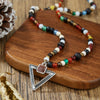 Necklace Wood Chip Coconut Shell Bohemian Geometric Handmade Stainless Steel