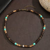 Necklace Wood Chip Coconut Shell Bohemian Geometric Handmade Stainless Steel