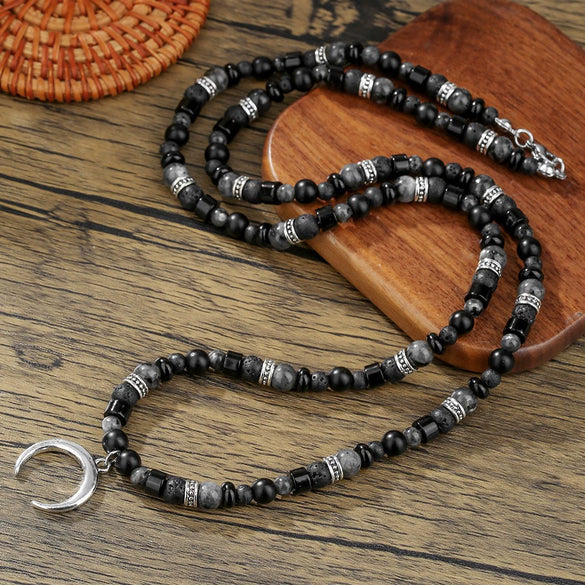 Necklace Wood Chip Coconut Shell Bohemian Geometric Handmade Stainless Steel