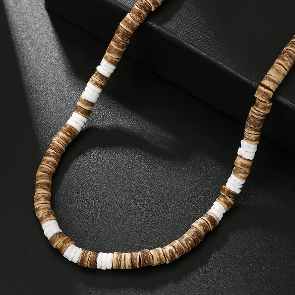 Necklace Wood Soft Pottery Geometric Handmade For Men
