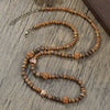 Necklace Wooden Beads Alloy Geometric Electroplated Bohemian Style O Word Chain