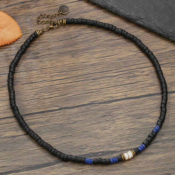 Necklace Wooden Beads Alloy Geometric Electroplating For Men