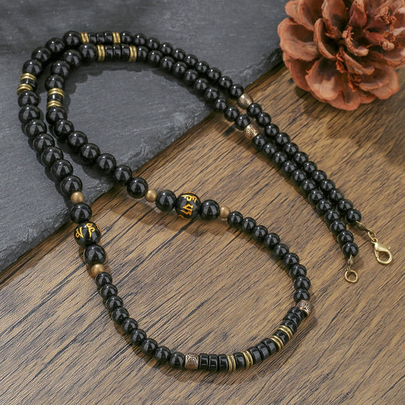 Necklace Wooden Beads Alloy Geometric Electroplating For Men
