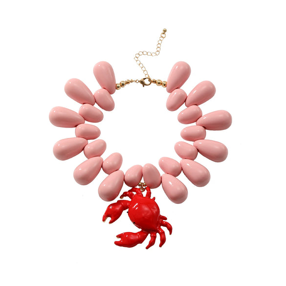 Necklace Zinc Alloy Animal Zodiac Electroplating Water Drop Crab Pendant Women's Light Luxury