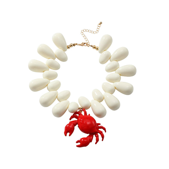 Necklace Zinc Alloy Animal Zodiac Electroplating Water Drop Crab Pendant Women's Light Luxury
