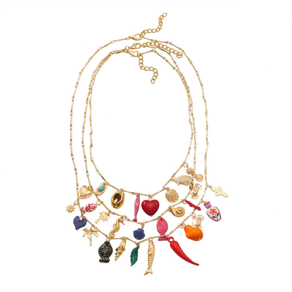 Necklace Zinc Alloy Electroplating Geometric Heart Fruit Style For Women