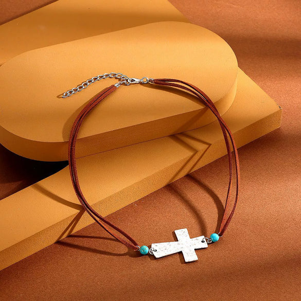 Necklace Zinc Alloy Geometric Animal Zodiac Electroplating Vintage Niutou Cross Ochain