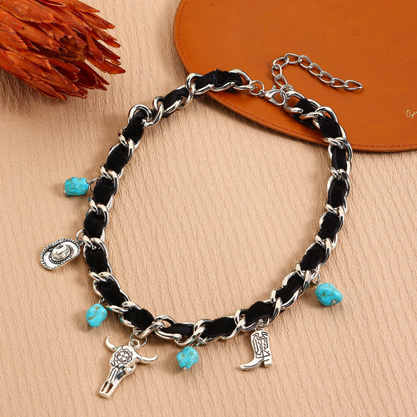 Necklace Zinc Alloy Geometric Animal Zodiac Electroplating Vintage Niutou Cross Ochain